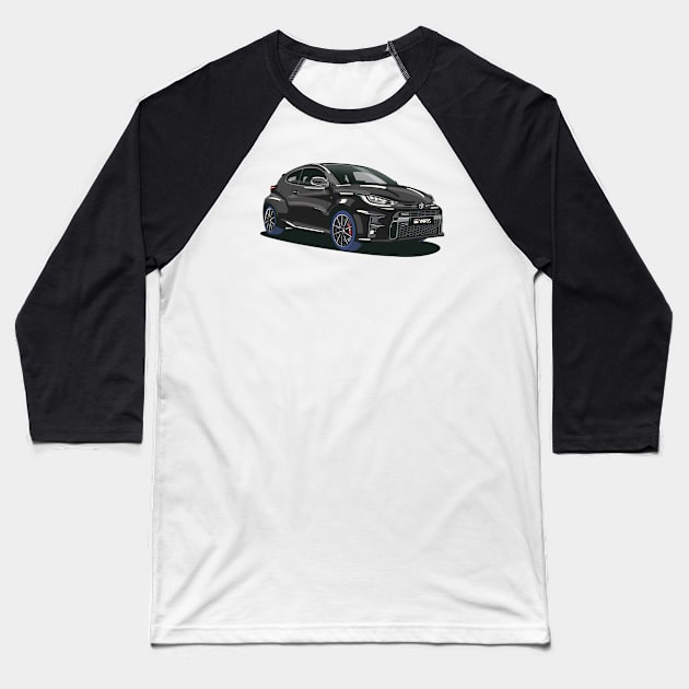 Yaris GR in Tarmac Black Baseball T-Shirt by Webazoot